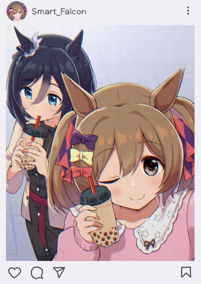 eishin flash and smart falcon (umamusume and 1 more) drawn by chipushishi