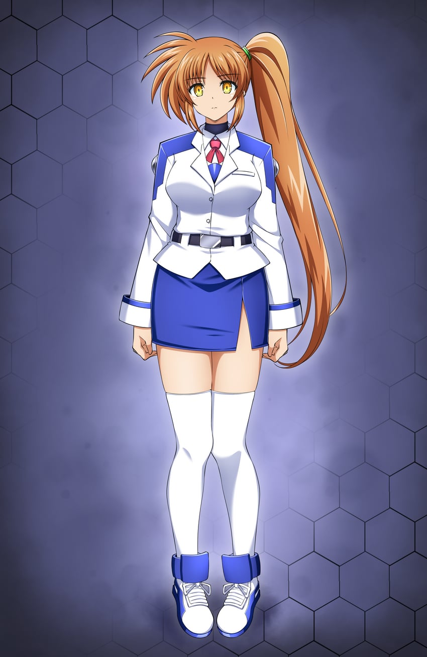 takamachi nanoha (lyrical nanoha and 1 more) drawn by oshimaru026