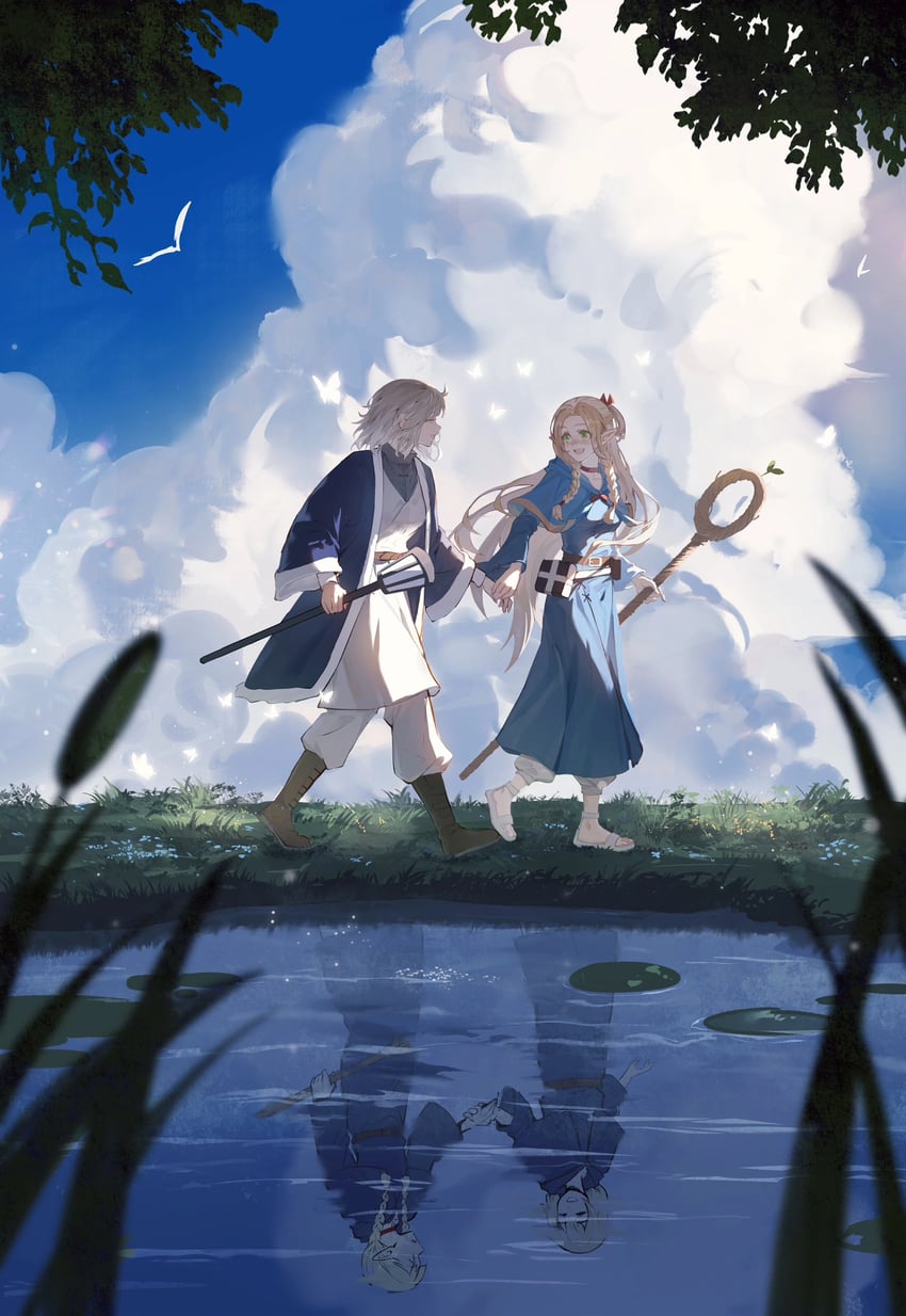 marcille donato and falin touden (dungeon meshi) drawn by chuo_chuo_ye