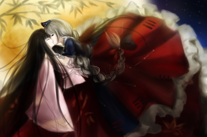 houraisan kaguya and yagokoro eirin (touhou) drawn by hiyanagi