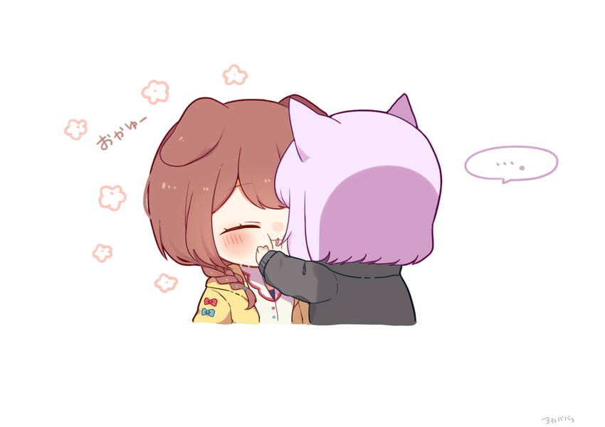 nekomata okayu and inugami korone (hololive) drawn by 0725akaba