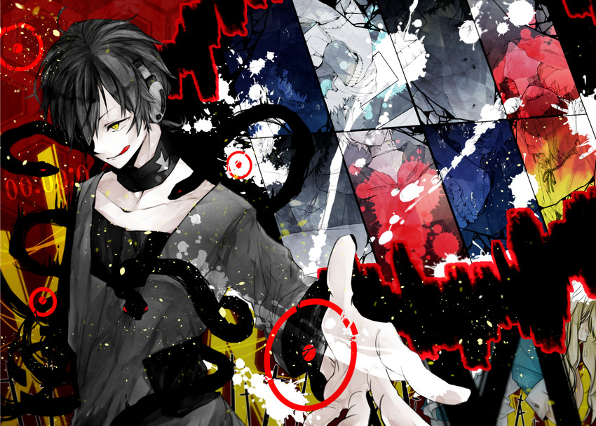 kozakura marry, kisaragi shintarou, kido tsubomi, kano shuuya, seto kousuke, and 6 more (kagerou project and 1 more) drawn by rubill