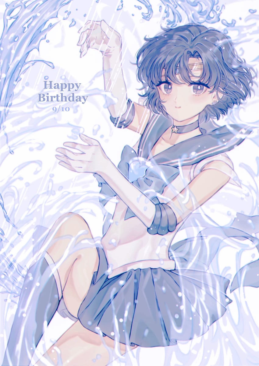 mizuno ami, sailor mercury, and super sailor mercury (bishoujo senshi sailor moon) drawn by hn_sit