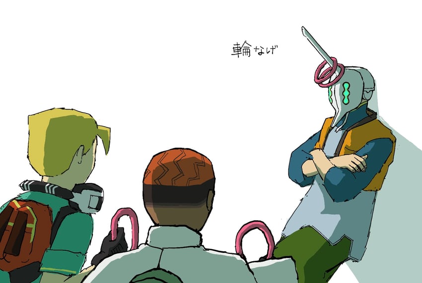 faux, dj cyber, and felix (bomb rush cyberfunk) drawn by nas-o12