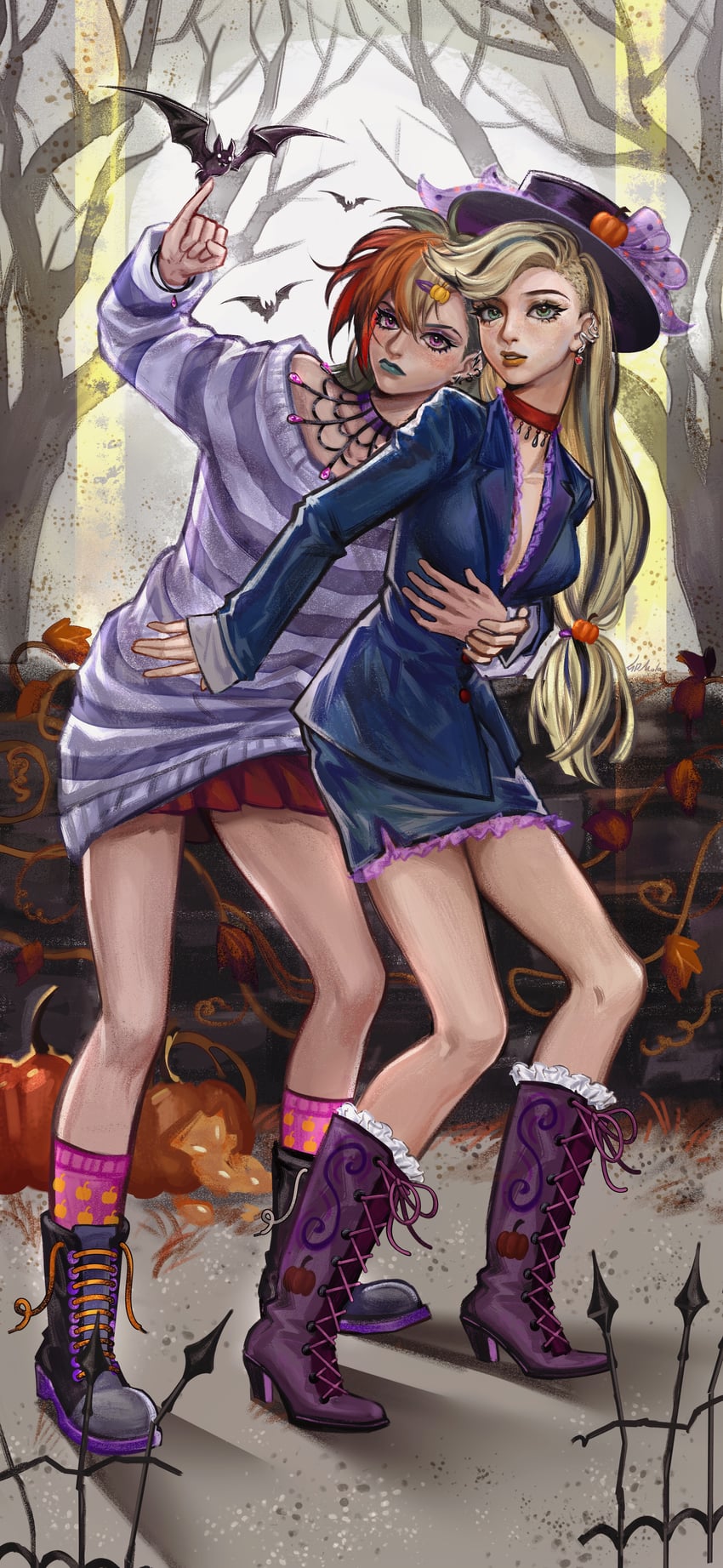 rainbow dash and applejack (my little pony and 2 more) drawn by kewoshixiaodaia