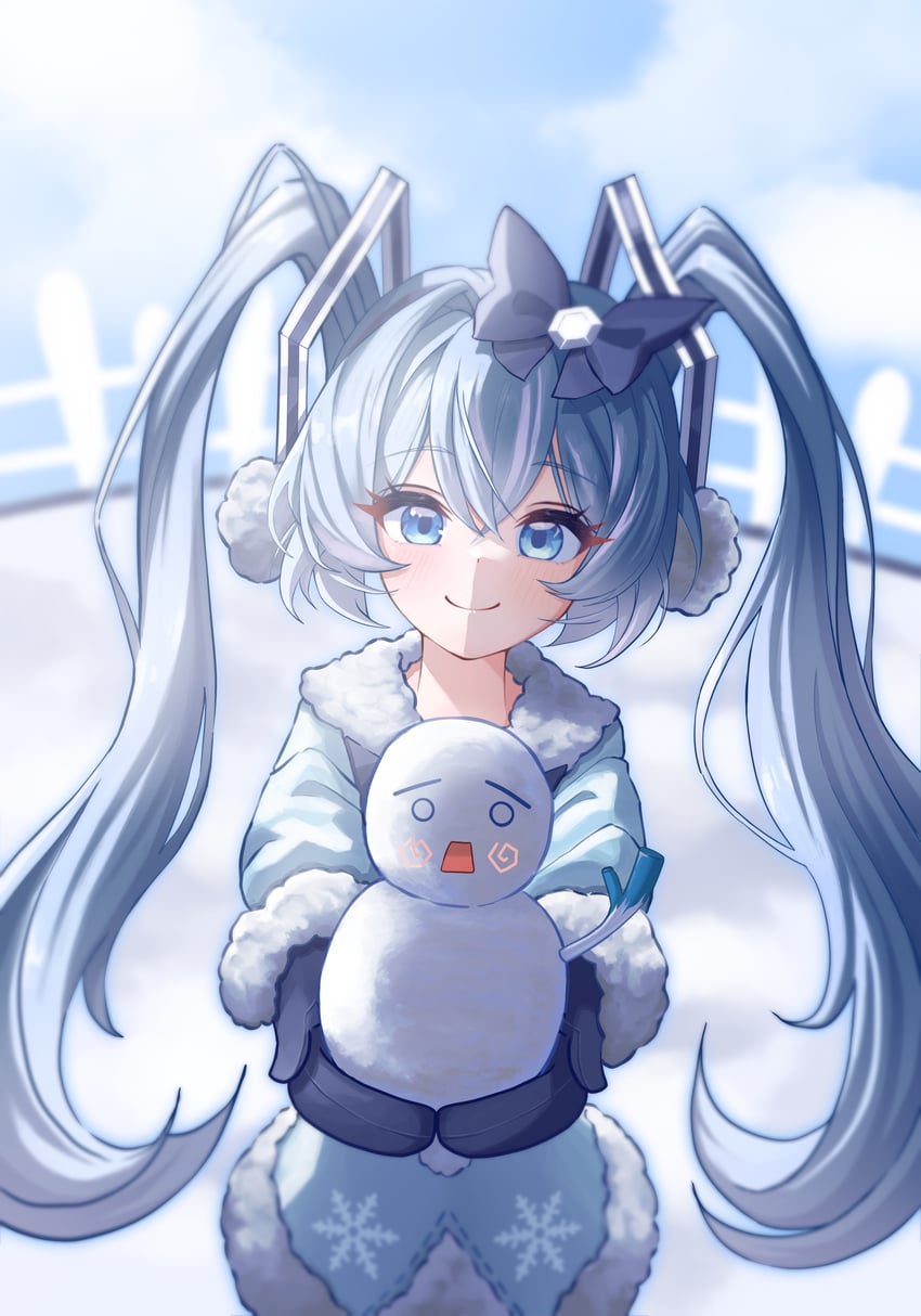 hatsune miku, yuki miku, and hachune miku (vocaloid) drawn by leming