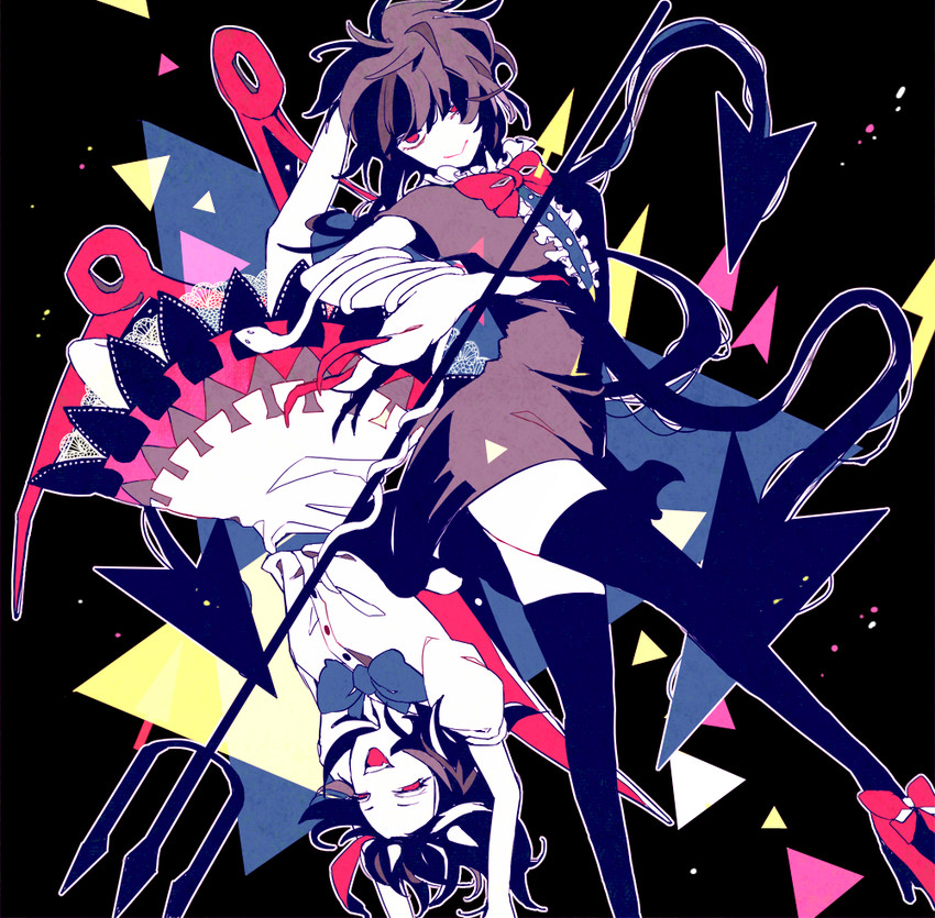 houjuu nue and kijin seija (touhou) drawn by yu_(yzko)