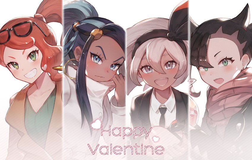 marnie, nessa, bea, and sonia (pokemon and 1 more) drawn by odd_(hin_yari)