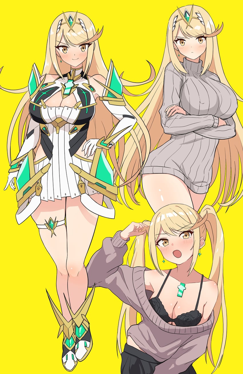 mythra (xenoblade chronicles and 1 more) drawn by yoshikirino