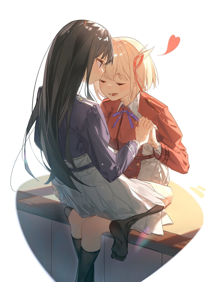 nishikigi chisato and inoue takina (lycoris recoil) drawn by dkl_(dinosaurkl2)