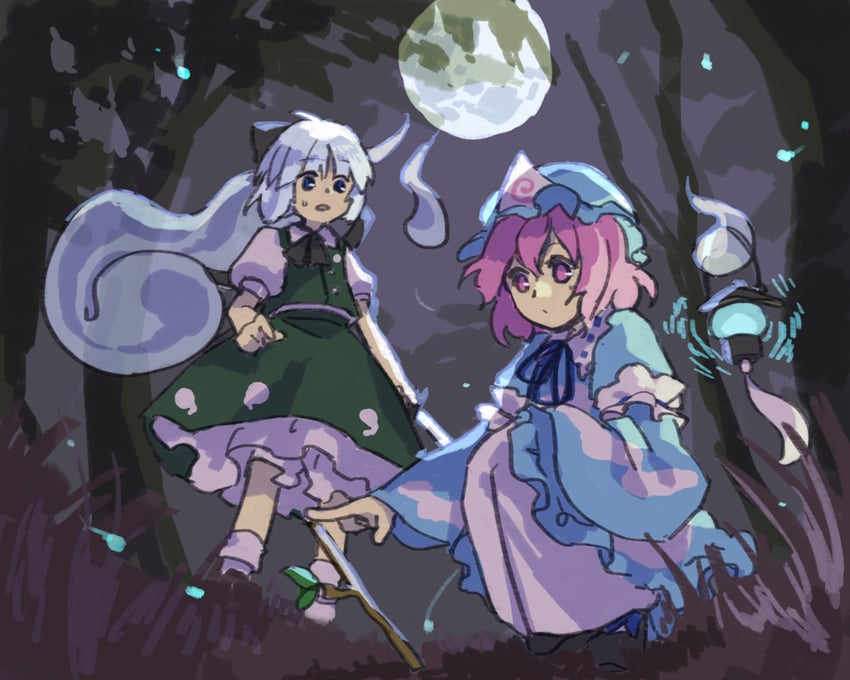 konpaku youmu and saigyouji yuyuko (touhou) drawn by kaigen_1025