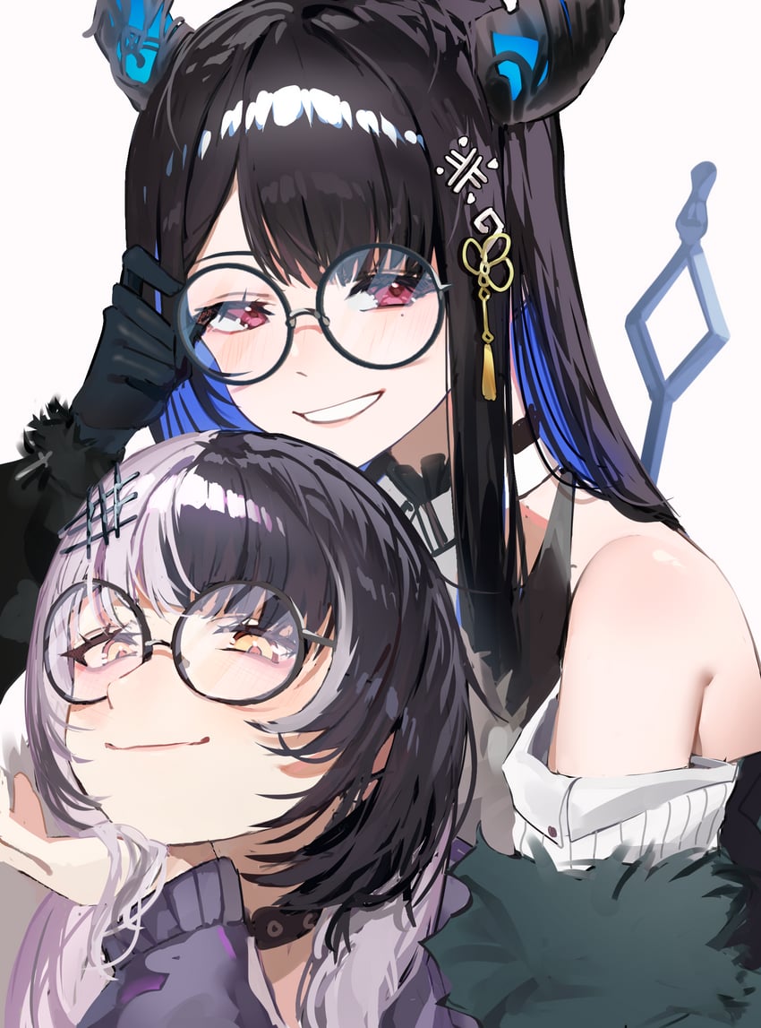 shiori novella and nerissa ravencroft (hololive and 1 more) drawn by bloom_muchi
