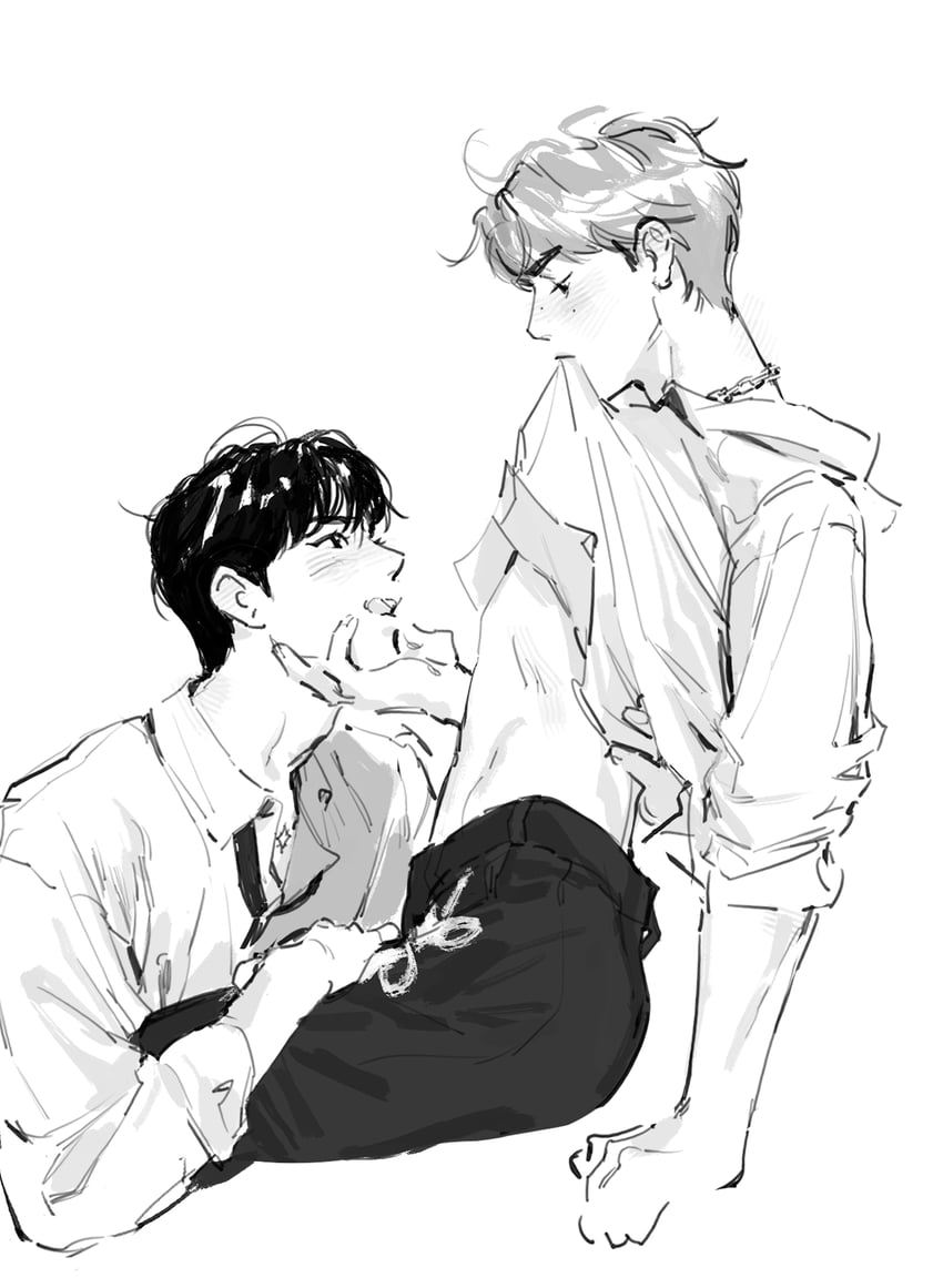 sung han-bin and zhang hao (real life and 1 more) drawn by haotmeal