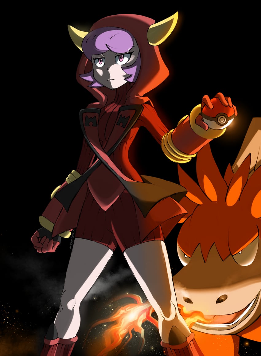 courtney and camerupt (pokemon and 1 more) drawn by awesomegoats