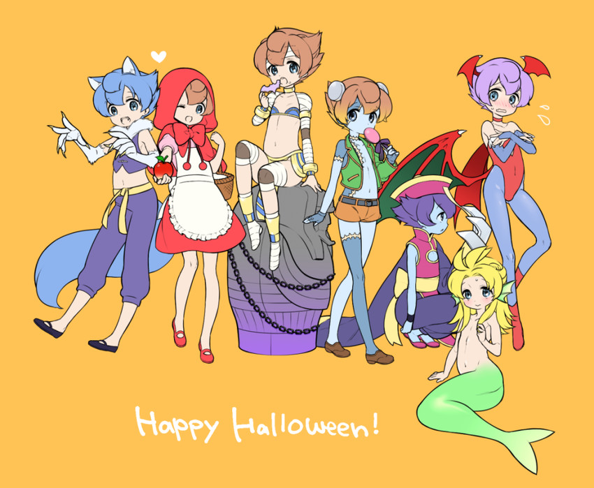 lilith, little red riding hood, hsien-ko, frankenstein's monster, matsukaze tenma, and 5 more (inazuma eleven and 3 more) drawn by tooru