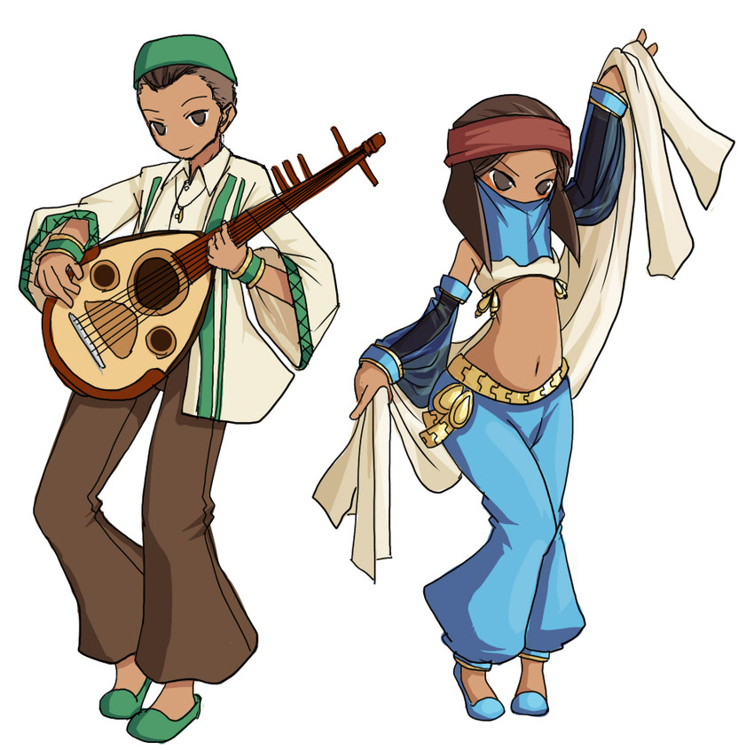 dancer, rapha galthena, marach galthena, and bard (final fantasy and 1 more) drawn by tun