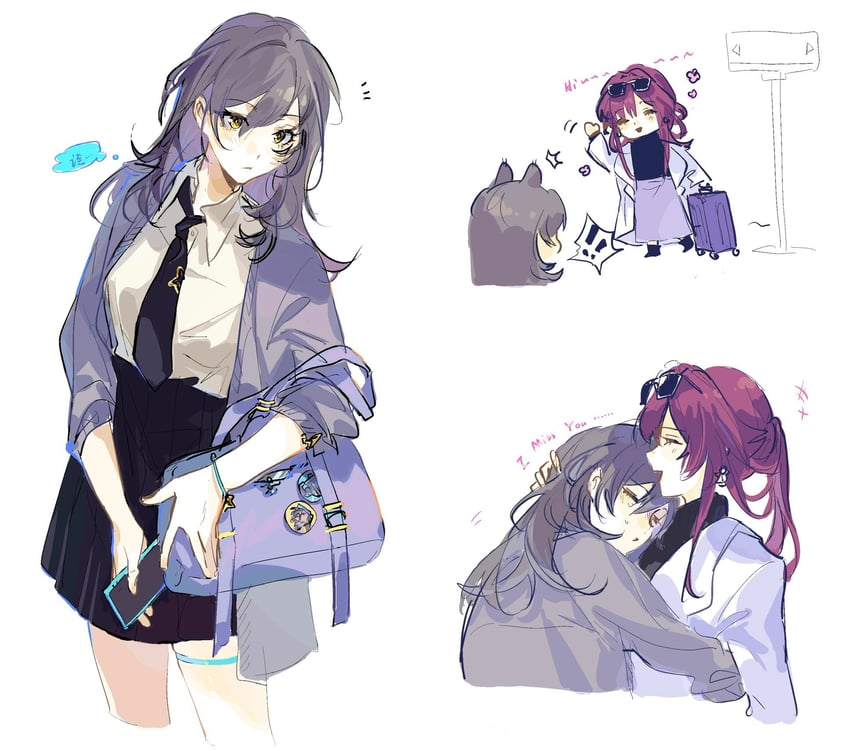 trailblazer, stelle, and kafka (honkai and 1 more) drawn by motuwangchuan