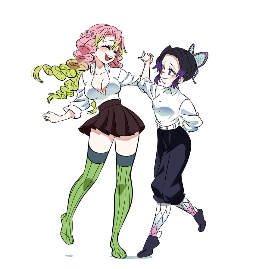 kochou shinobu and kanroji mitsuri (kimetsu no yaiba) drawn by soyeonp19
