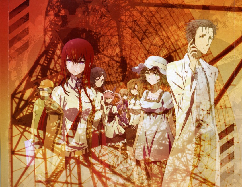 makise kurisu, okabe rintarou, shiina mayuri, amane suzuha, urushibara luka, and 3 more (steins;gate)
