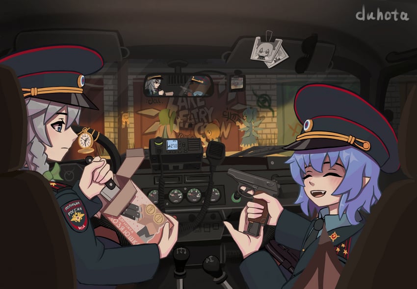 remilia scarlet, izayoi sakuya, cirno, rumia, and daiyousei (touhou and 1 more) drawn by duhota