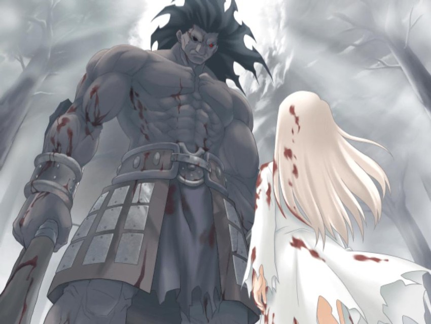 illyasviel von einzbern and heracles (fate and 2 more) drawn by higurashi_ryuuji