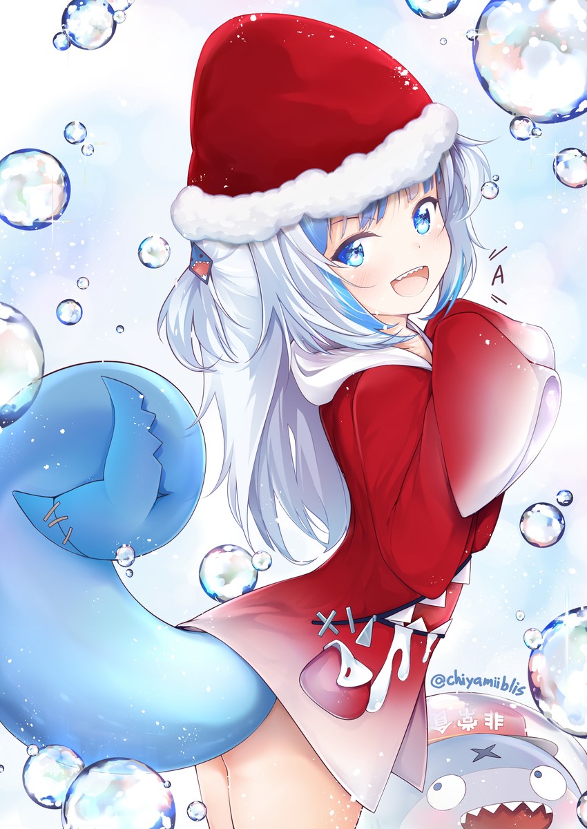 gawr gura and bloop (hololive and 1 more) drawn by chiyami