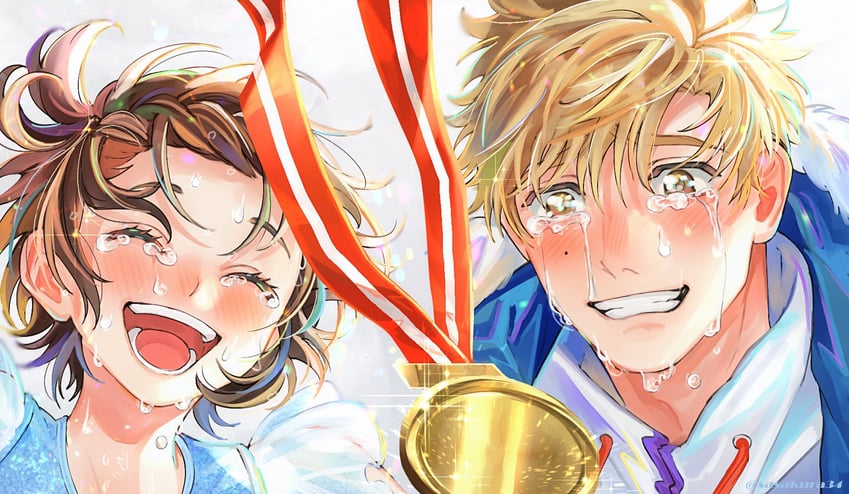 yuitsuka inori and akeuraji tsukasa (medalist) drawn by sasakura34