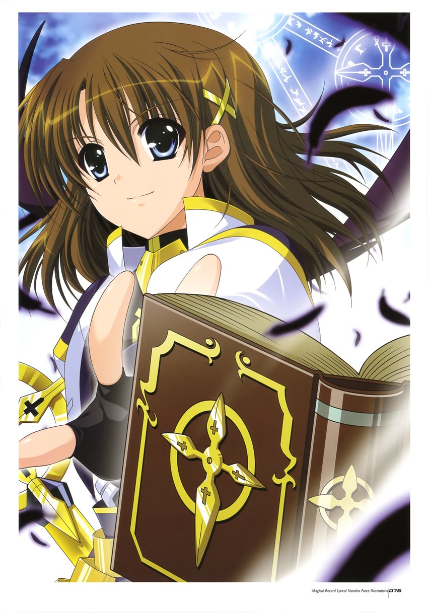 yagami hayate, schwertkreuz, and tome of the night sky (lyrical nanoha and 1 more) drawn by higa_yukari