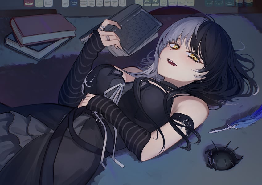 shiori novella and yorick (hololive and 1 more) drawn by misoraamenx