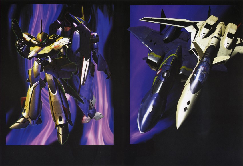 yf-19, isamu dyson, yf-21, and guld goa bowman (macross and 1 more) drawn by tenjin_hidetaka