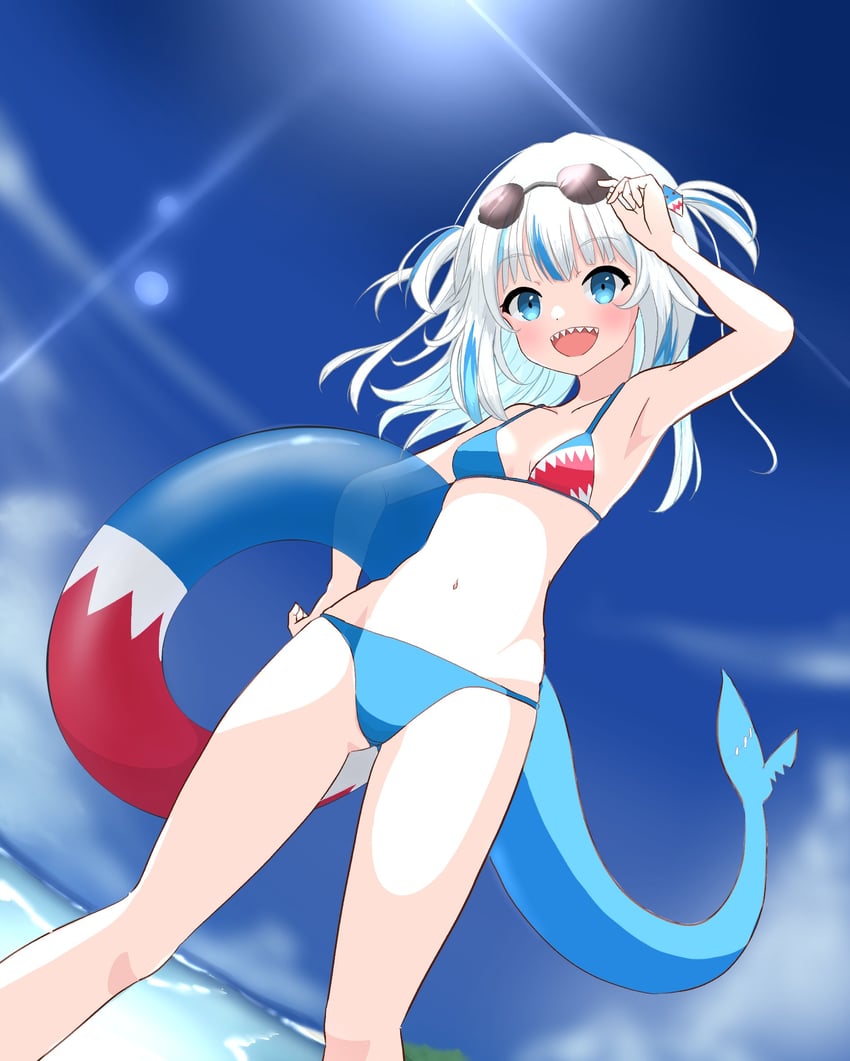 gawr gura (hololive and 1 more) drawn by fujimaroni