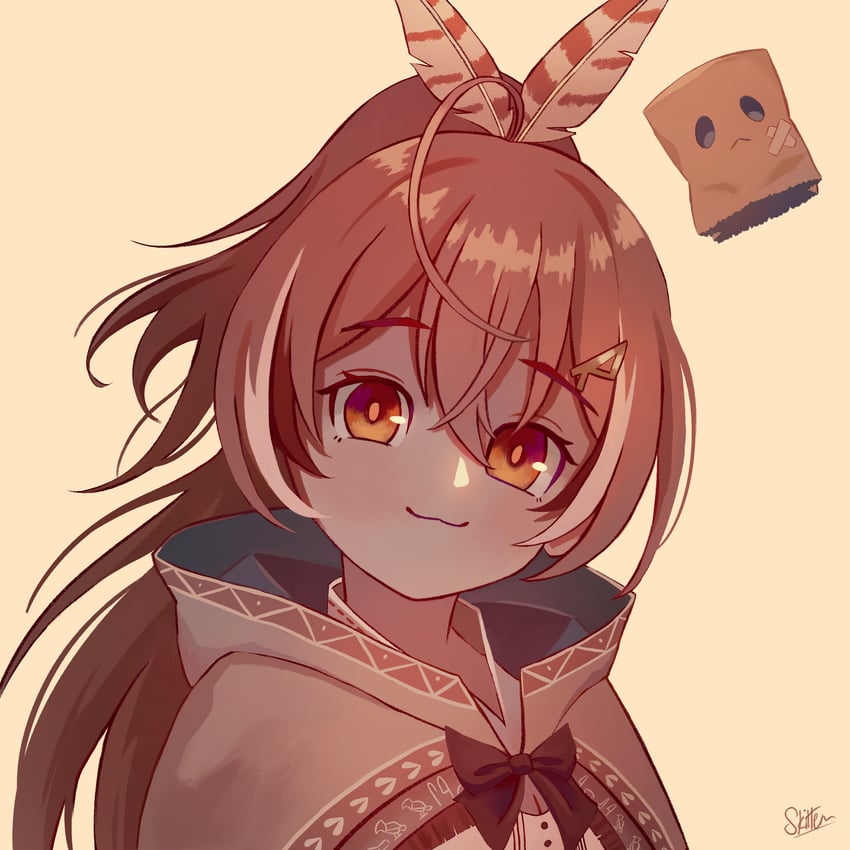 nanashi mumei and friend (hololive and 1 more) drawn by skittenart