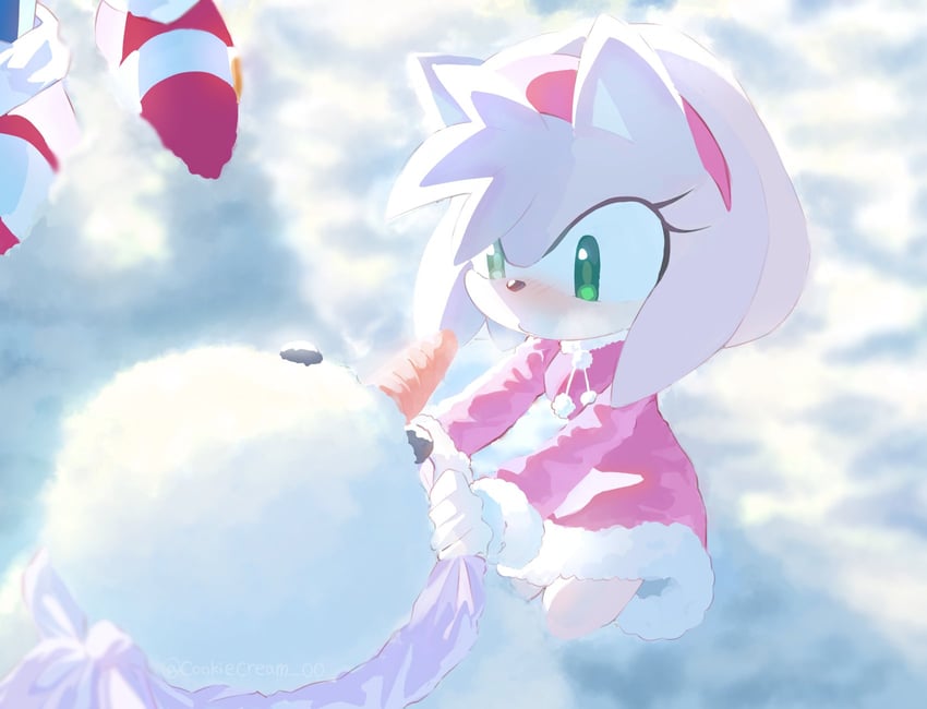 sonic the hedgehog and amy rose (sonic and 1 more) drawn by cookiecream_00