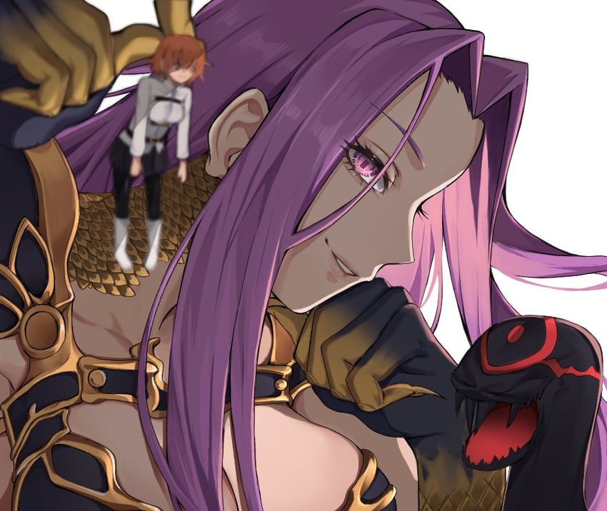 fujimaru ritsuka, medusa, and gorgon (fate and 1 more) drawn by nikumaki43