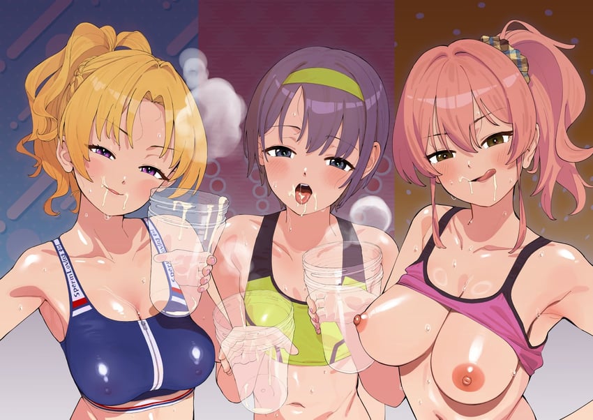 jougasaki mika, otokura yuuki, and kiryu tsukasa (idolmaster and 1 more) drawn by buta_tsuzumi