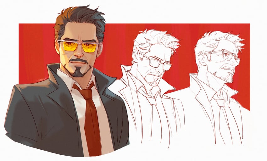 tony stark (marvel and 1 more) drawn by anoiue