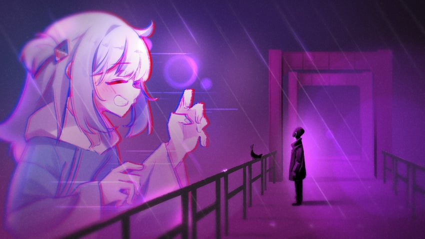 gawr gura and ebi-chan (hololive and 3 more) drawn by sketchy_guy01