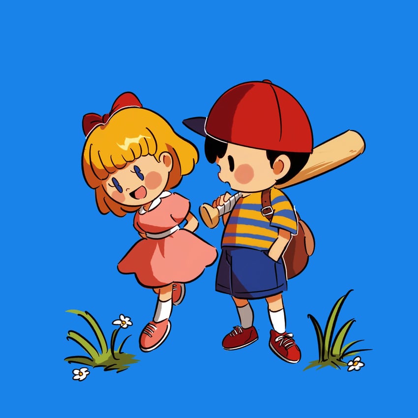 ness and paula (mother and 1 more) drawn by panmimi
