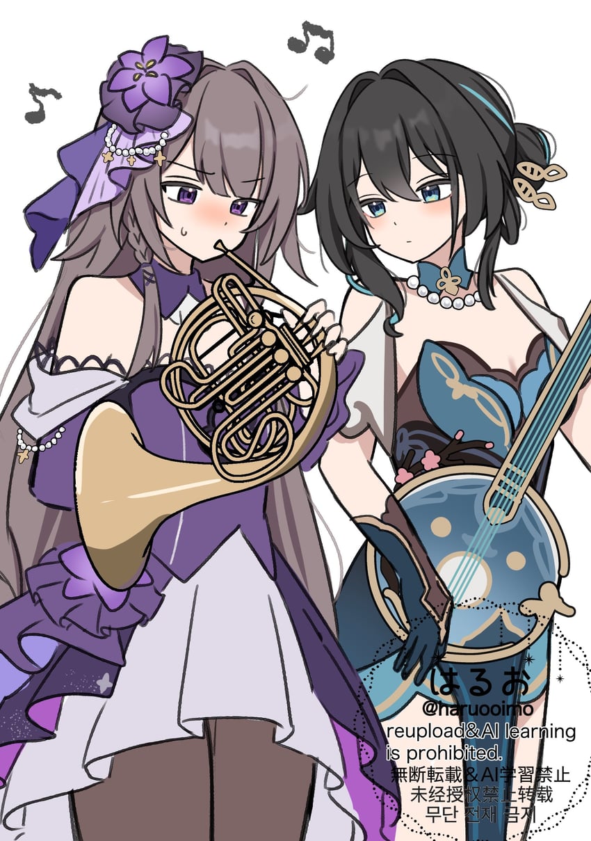 herta, the herta, and ruan mei (honkai and 1 more) drawn by haruo_(haruooimo)