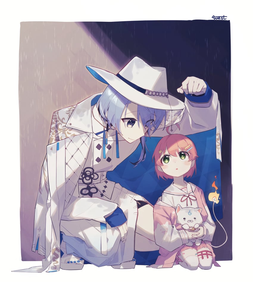 hoshimachi suisei, sakura miko, and 35p (hololive) drawn by westlee_ar