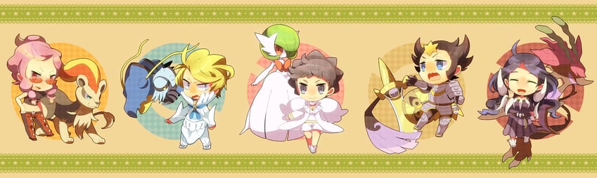 gardevoir, mega gardevoir, aegislash, diantha, siebold, and 6 more (pokemon and 1 more) drawn by shooting428star