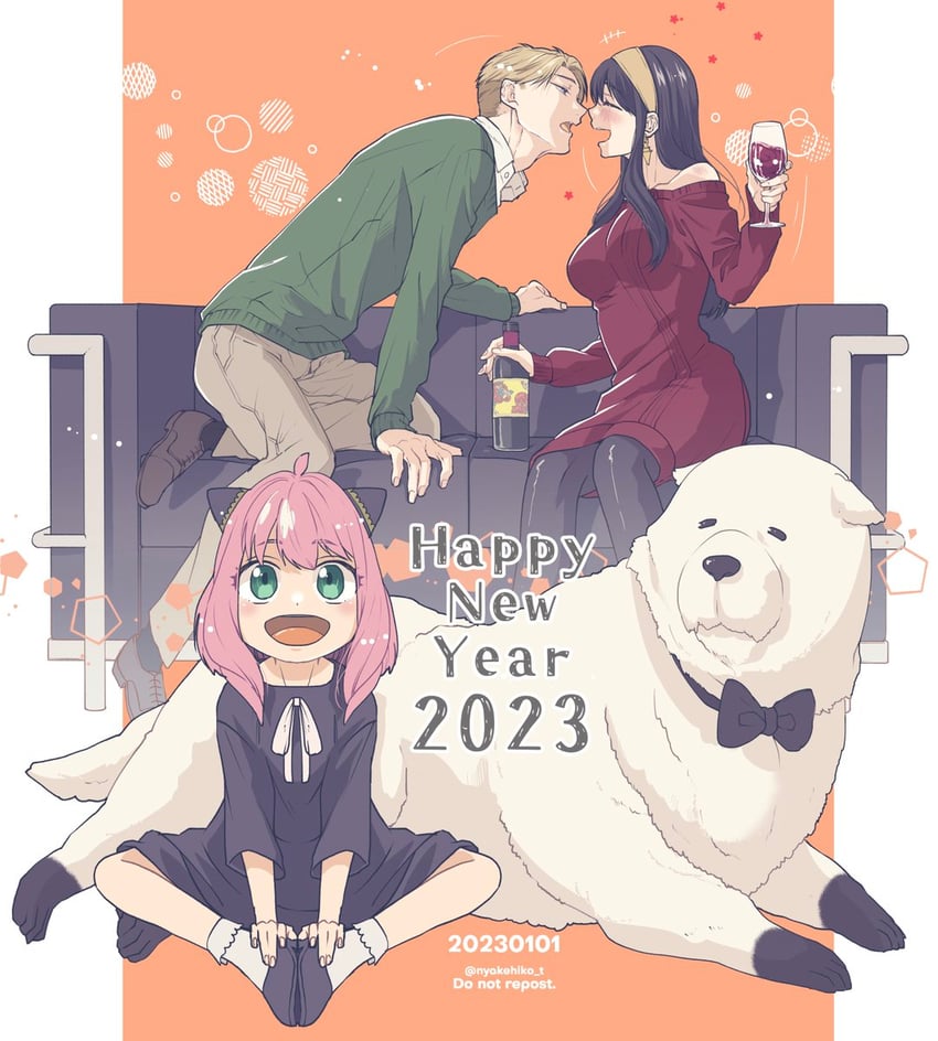 yor briar, anya, twilight, and bond (spy x family) drawn by takehide