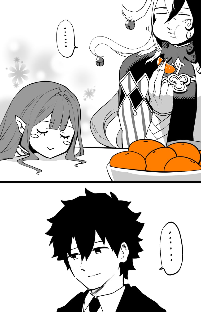 fujimaru ritsuka, baobhan sith, and ashiya douman (fate and 1 more) drawn by hirunagi