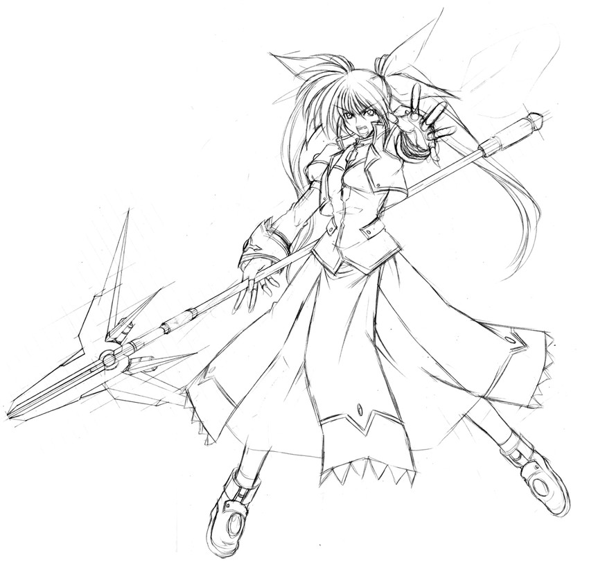takamachi nanoha and raising heart (lyrical nanoha and 1 more) drawn by hagane_soushi