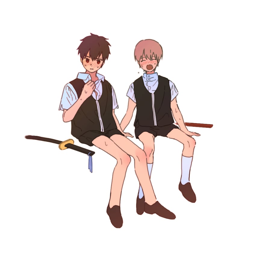 okita sougo and hijikata toushirou (gintama) drawn by n0tsafefor