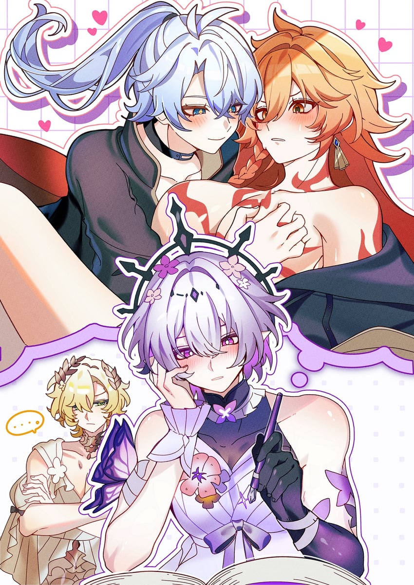 castorice, phainon, mydei, and aglaea (honkai and 1 more) drawn by pnemo_18