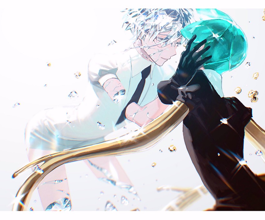 phosphophyllite and antarcticite (houseki no kuni) drawn by kattatsu_(aadg7828)