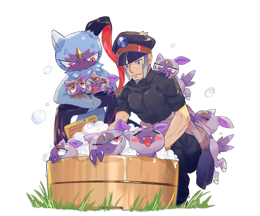 ingo, sneasler, and hisuian sneasel (pokemon and 1 more) drawn by green_(grimy)
