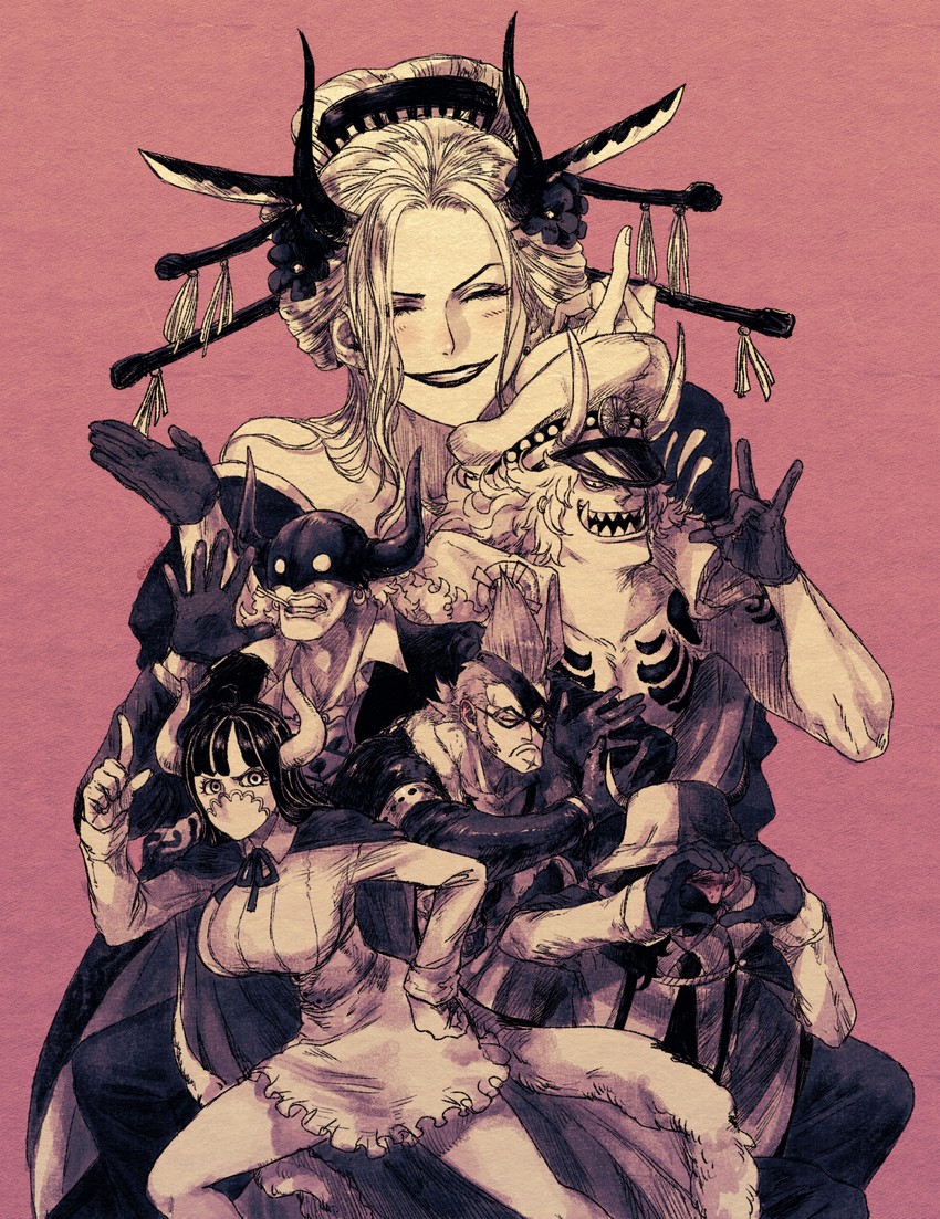 ulti, x drake, page one, black maria, who's who, and 1 more (one piece) drawn by shiso_i4