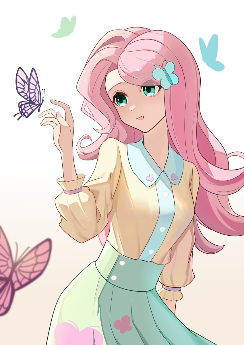 fluttershy (my little pony and 2 more) drawn by jiabingkele